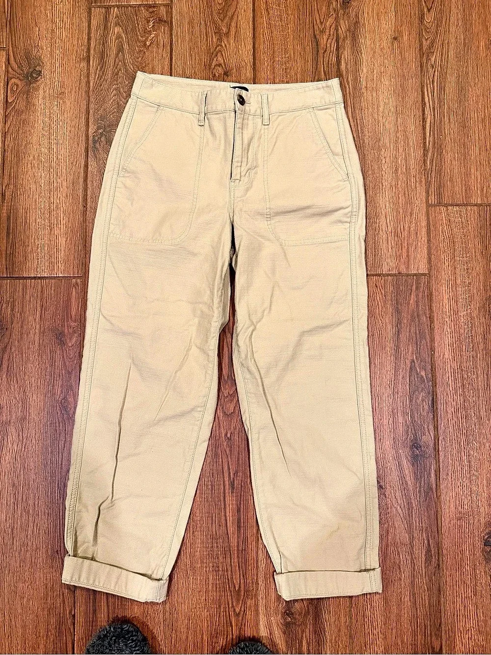 J.CREW Cotton Cuffed Ankle Pants Beige Size 4